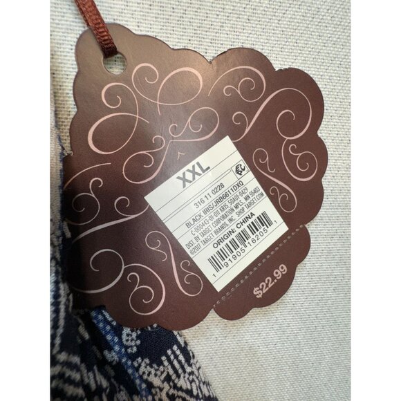 NWT Knox Rose Striped Mid-Rise Boho Shorts Women XXL Blue White Striped Smocked - Picture 4 of 12